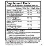 Supplement facts for Akeso All Joints Ultra