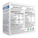 Back of Attentivite AM/PM box with supplement facts