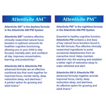 Product description label for Attentivite AM and PM