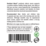 Resilient Mood product description and recommended use label